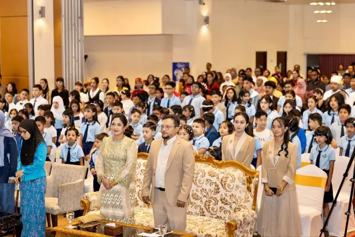 Students and guests at a My Garden school assembly
