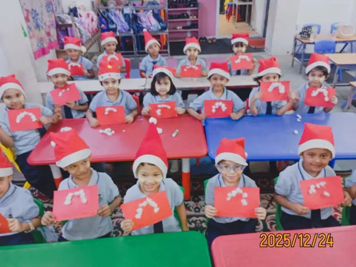 Kindergarten children doing a craft activity